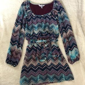 Speechless Purple and Blue Patterned Dress